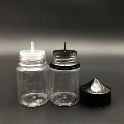 Botol Cairan E Bulat Transparan 100ml dengan Tutup Sekrup Tahan Anak dan Pencetakan Layar Khusus