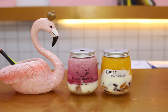 350ml Kapasitas Botol Susu Teh Jelas Bergaya Untuk Bisnis