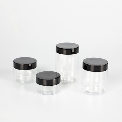 Menutup 100ml Plastik Cosmetic Jar dengan Tekanan Sensitif Gasket dan Percetakan Disesuaikan
