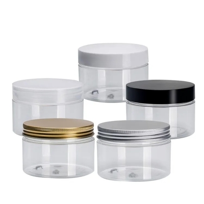 Toples Kosmetik Plastik Permukaan Lurus dalam Desain Transparan untuk Perawatan Kulit