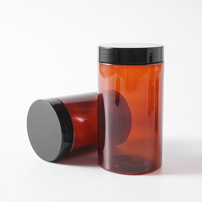 Premium Plastic Cream Jars with Lids Colors Plastic Bottle Brown Pet Jar for Food Packaging with High Quality