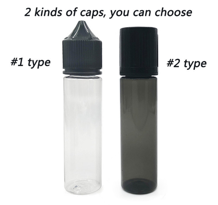 Botol Cairan E Transparan 60ml Bentuk Bulat untuk Kemasan Jus Vape