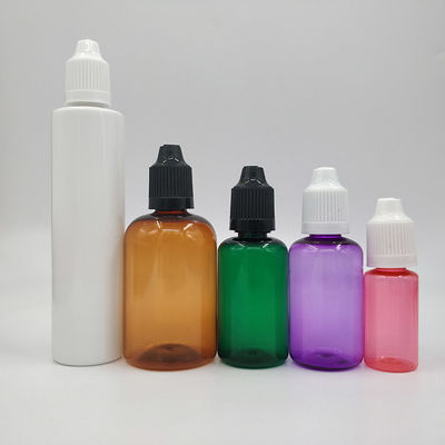 18mm Ukuran leher Childproof E Botol Cairan Dengan Bentuk Bulat Dan Screen Printing Permukaan Penanganan