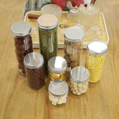 Aluminium Foil Sealing Plastic Jar Container dengan logo kustomisasi dan tutup aluminium