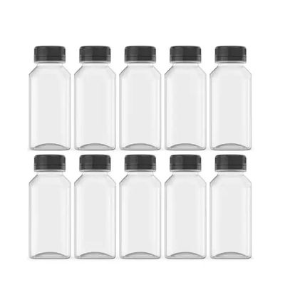 Botol Jus Terlaris Botol Jus Persegi Plastik Tutup Aluminium Botol Pet Sekali Pakai Persegi Datar dengan Kualitas Tinggi