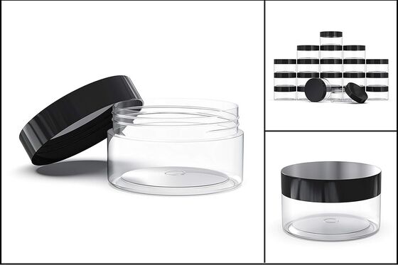 Wadah Toples Plastik Kustom Diameter 65mm Toples Tahan Bocor Ideal untuk Menyimpan Cairan Krim dan Salep Aman