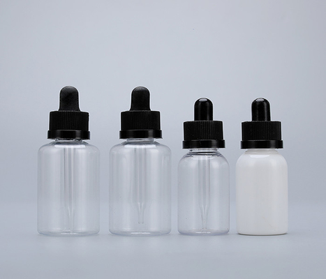 Botol dropper plastik permukaan halus dengan tutup dropper untuk label yang disesuaikan