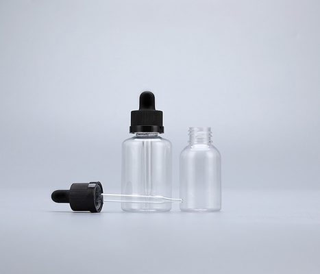 Botol dropper plastik permukaan halus dengan tutup dropper untuk label yang disesuaikan