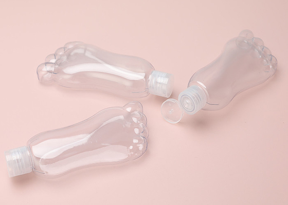Bentuk Kaki 30ml 60ml Botol Isi Ulang Gantungan Kunci Plastik Dengan Tutup Flip