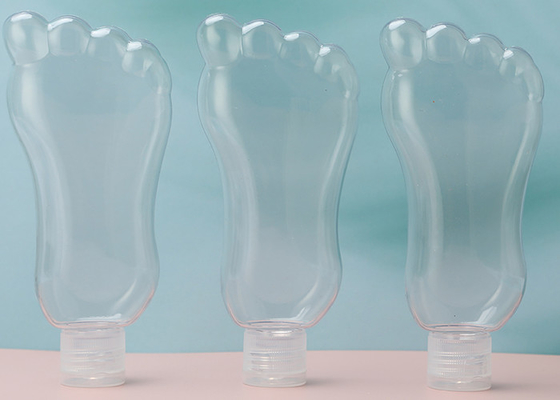 Bentuk Kaki 30ml 60ml Botol Isi Ulang Gantungan Kunci Plastik Dengan Tutup Flip