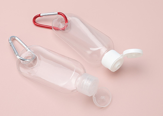 15mm 20mm Travel Plastik Hand Sanitizer Botol Gantungan Kunci 30ml 50ml 60ml