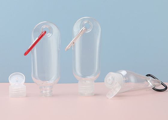 15mm 20mm Travel Plastik Hand Sanitizer Botol Gantungan Kunci 30ml 50ml 60ml