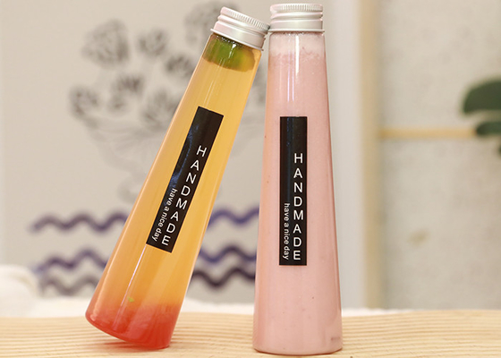Botol Jus Plastik Minuman Ringan Kerucut Dengan Tutup 7oz 200ml