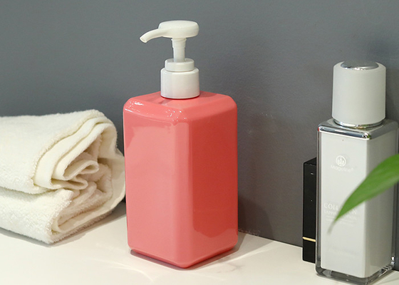 400ml Botol Kosmetik PETG Persegi Dengan Pompa Dapat Didaur Ulang Tahan Lama
