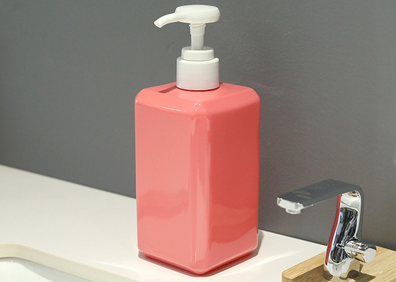 400ml Botol Kosmetik PETG Persegi Dengan Pompa Dapat Didaur Ulang Tahan Lama