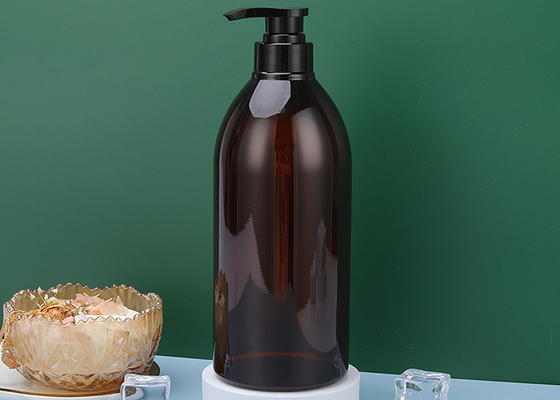 550ml Lock Down Pump Botol Sampo Plastik Amber PET 72 * 176mm