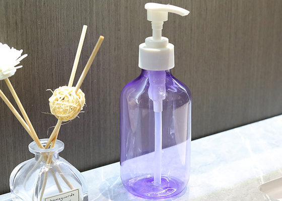 Oblique Shoulder Purple Shampoo Botol PET Pump Anti Bocor
