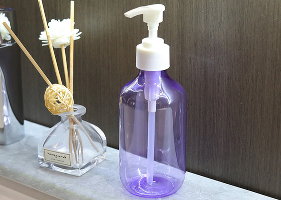 Oblique Shoulder Purple Shampoo Botol PET Pump Anti Bocor