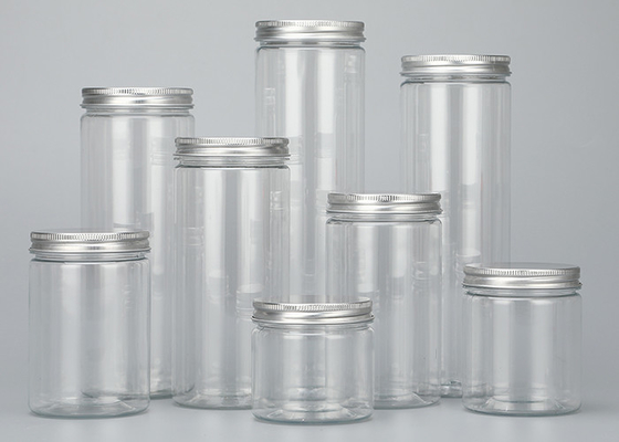 65mm Wadah Jar Plastik Transparan PET Botol Mulut Lebar ODM