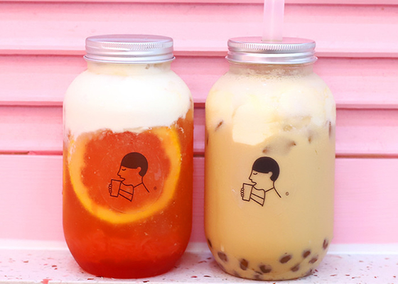 500ml Aluminium Cap Botol Teh Susu 7,8 * 14cm Botol Jus Persegi