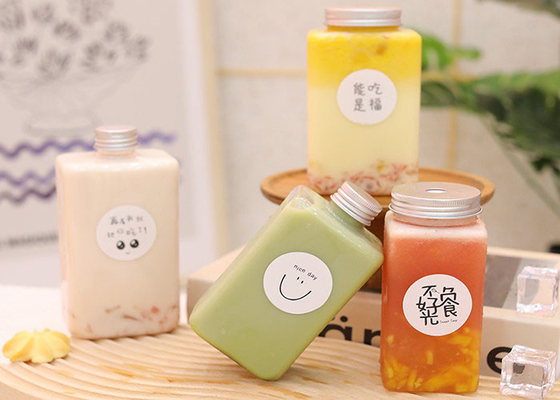 8oz Botol Teh Susu Jus Plastik Dengan Tutup Bukti Tamper