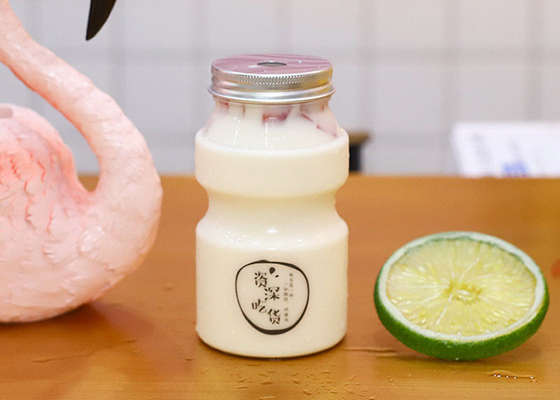 SGS Lubang Penutup Botol Teh Susu Plastik Kosong Dengan Tutup 350ML 500ML 700ML