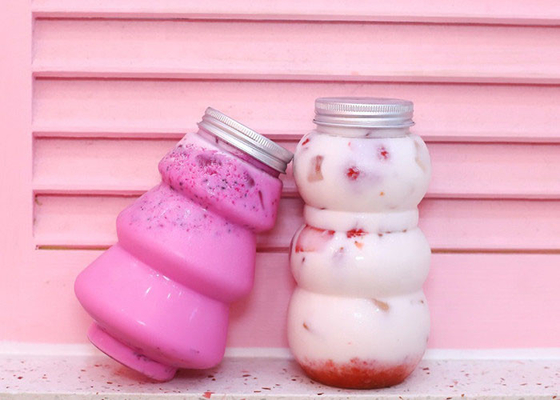 Botol jus PET minuman plastik transparan kemasan kosong botol enzim susu teh dengan tutup