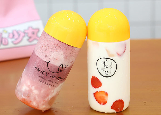 Botol jus PET minuman plastik transparan kemasan kosong botol enzim susu teh dengan tutup
