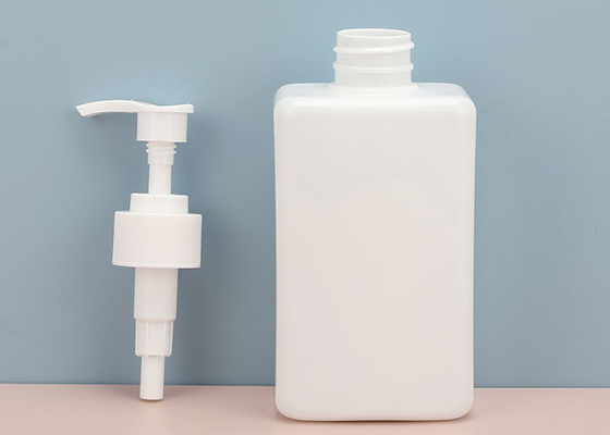 Botol Plastik Kosong Kotak Putih Dengan Pompa yang Dapat Dikunci 400ml