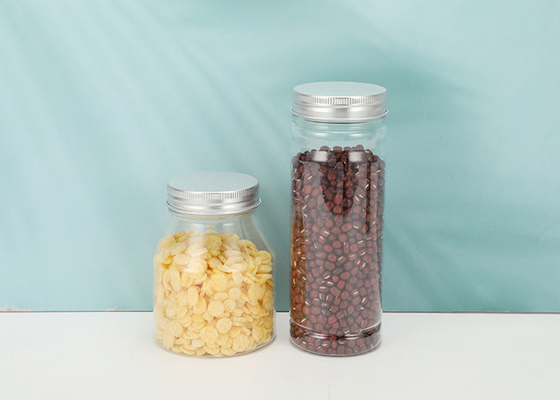 350ML Food Grade Clear Plastic Pet Jar Container Dengan Tutup Aluminium