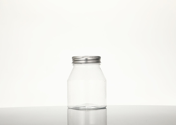 350ML Food Grade Clear Plastic Pet Jar Container Dengan Tutup Aluminium