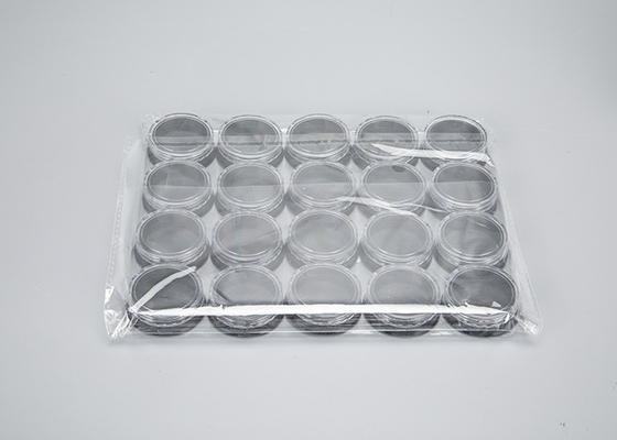 3g Toples Kosmetik Plastik Kosong Dengan Tutup Hitam Riasan Kecil
