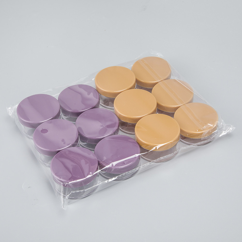 Empty PS Plastic Face Cream Container 5g 10g 15g 20g toples kosmetik dengan tutup berwarna