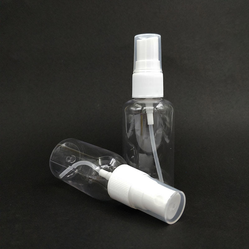 Botol Semprotan Plastik PET Bulat Klasik Permukaan Lurus Berbagai Kapasitas Untuk Penggunaan Sehari-hari