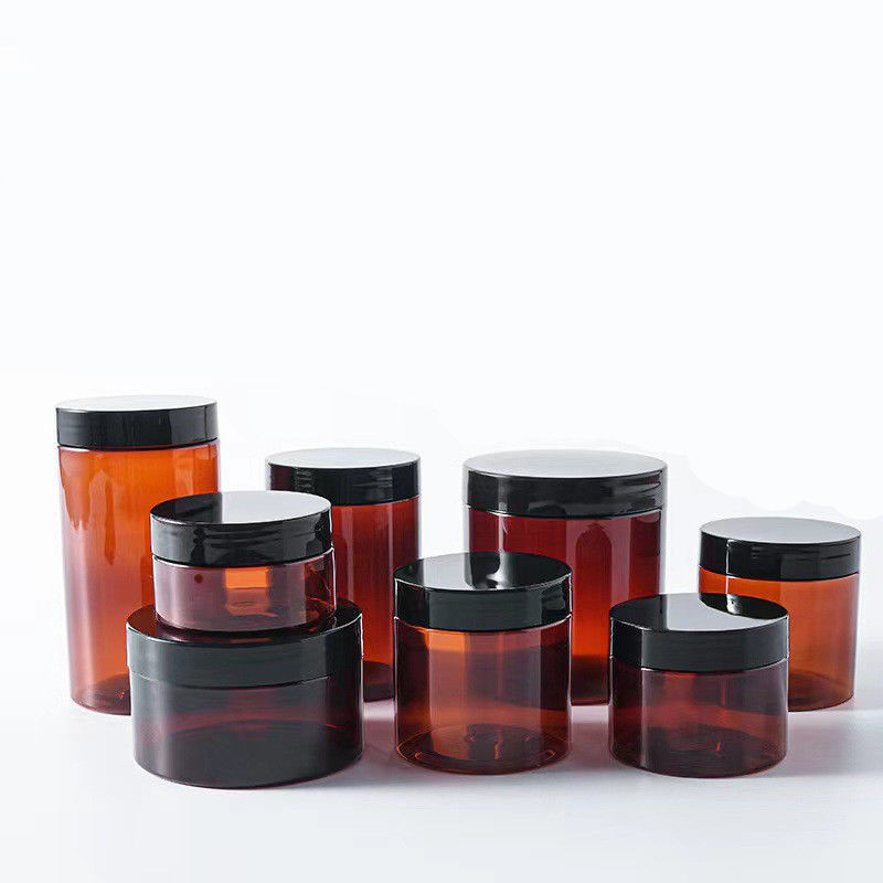 Top Fashion Kitchen Jars Storage Plastic Custom Plastic Jar Packaging Brown Plastic Food Storage Jar with Free Sample