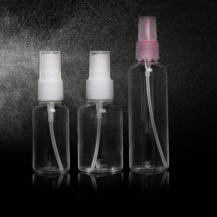 Botol Semprotan Plastik PET halus untuk penggunaan sehari-hari dengan warna transparan dan desain klasik