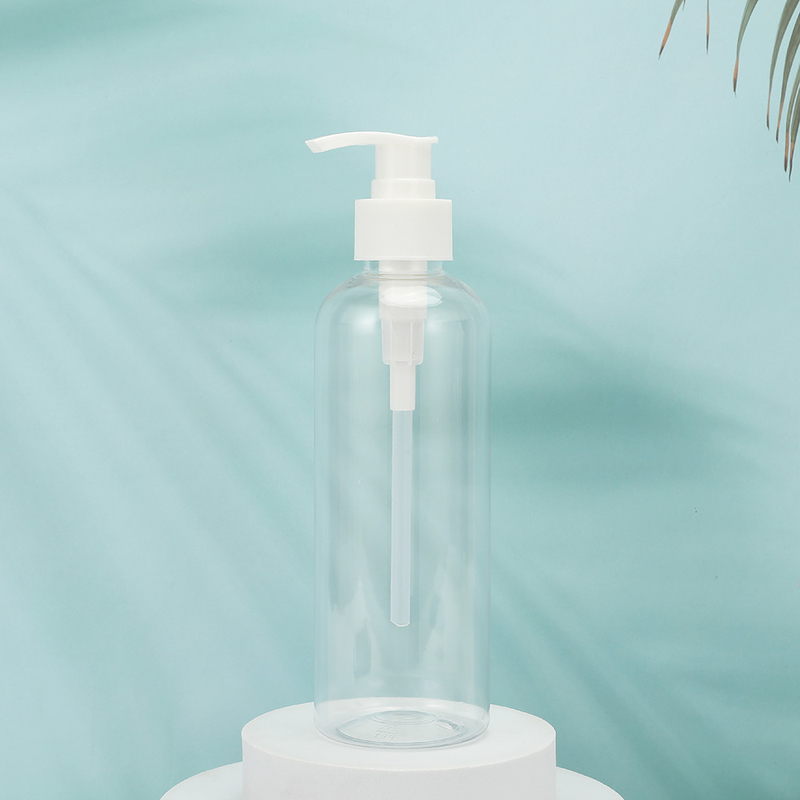 Botol Lotion Plastik PMMA Bulat Bentuk Disesuaikan Kerah PET UV Cap Electroplated 250ml-500ml