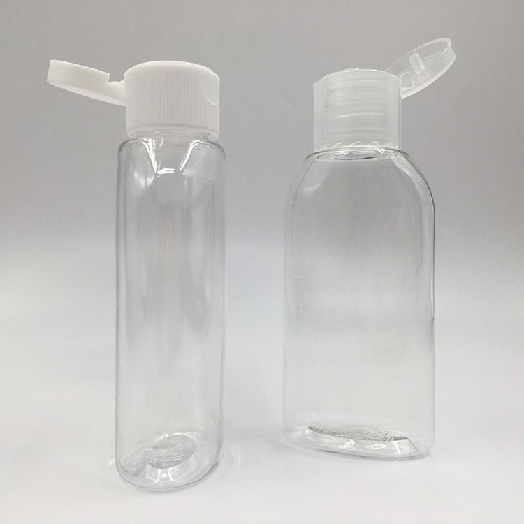 47mm Diameter 25.7g Botol Pompa PET Bulat dengan 24mm 410 Pink Screw Cap untuk Kosmetik