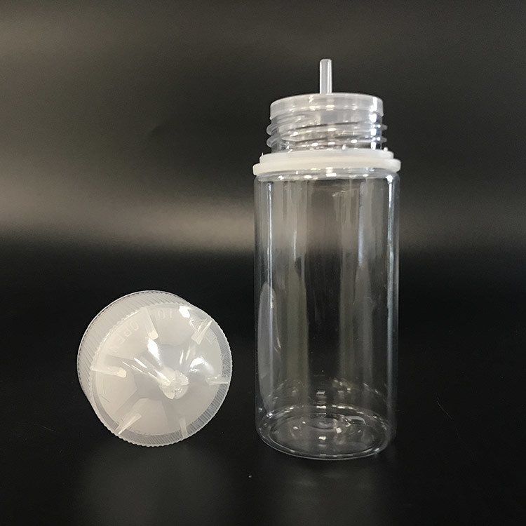 100ml Screw Cap Childproof PET E Liquid Bottle Untuk E Liquid Packaging Dengan Screen Printing
