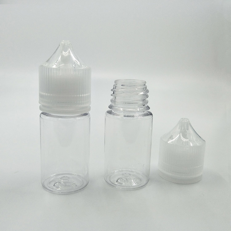 Disesuaikan 10-100ml Pencetakan PET E Botol Cairan Botol Shell Bulat dengan Tutup Childproof