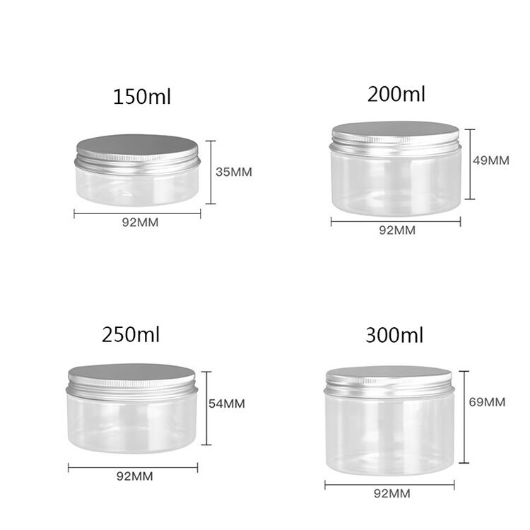 Aluminium Foil Sealing Plastic Jar Container 65mm Diameter Clear Plastic Body Memungkinkan Visibilitas dan Pemeriksaan Produk yang Mudah